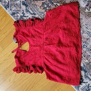 Cropped Red Flowy Zara Top